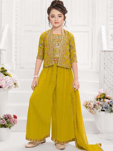 Girls Plazzo Sharara Suit: Samaira Palazzo Suit with Jacket