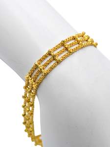 22ct Gold 3 Row Ladies Bracelet