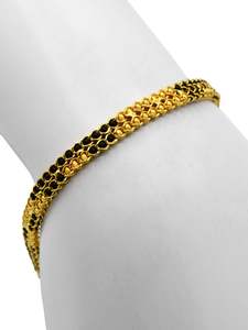 22ct Gold Black Beads Ladies Bracelet