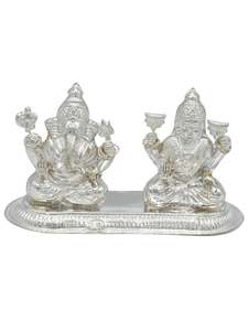 Silver Lakshmi Ganesh Murti