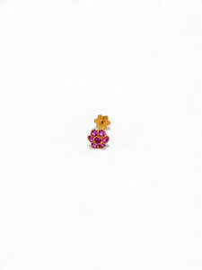 22ct Gold Pink CZ Nose Pin