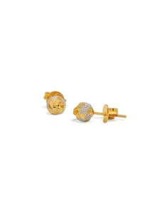 22ct Gold Two Tone Ball Stud Earrings