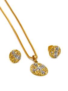 22ct Gold Two Tone Pendant Set