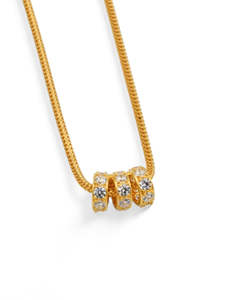 22ct Gold CZ 3 Ring Pendant