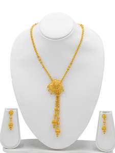 22ct Gold Ball Ganga Jamna Necklace Set