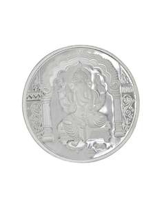 Coins Bars: Silver Ganesha Coin 100 GMS
