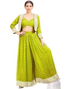 Sale: Nataliya Crop Top Palazzo Suit With Jacket