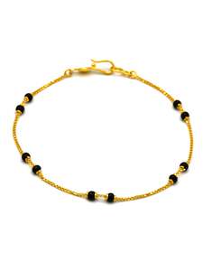 22Ct Gold Black Beads Ladies Bracelet
