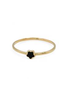 18ct Gold: 18ct Gold Black Star Ladies Ring