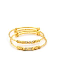 22ct Gold Ball 2 Piece Adjustable Baby Bangle