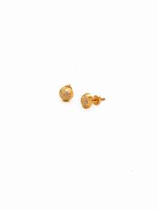 22ct Gold CZ Ball Stud Earrings