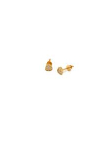 Baby Gold Jewellery: 22ct Gold CZ Heart Stud Earrings 1.19 GMS