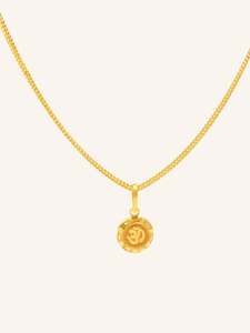 22ct Gold OM Round Pendant