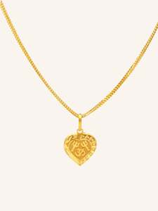 22ct Gold OM Trisul Heart Pendant