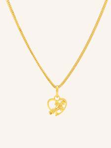 Pendants: 22ct Gold Heart Flower Pendant
