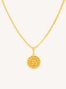 22ct Gold OM Round Pendant