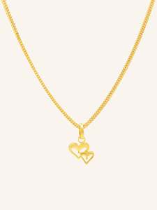 Pendants: 22ct Gold Double Heart Pendant