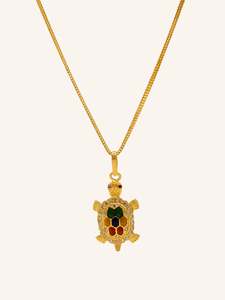 22ct Gold CZ Turtle Pendant