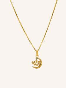 Pendants: 22ct Gold CZ Allah Pendant