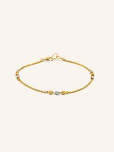 22ct Gold Two Tone Ball Bracelet