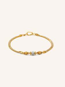 22ct Gold Two Tone Ball Bracelet