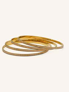 Women Gold Jewellery: 22ct Gold Two Tone 4 Piece Bangle
