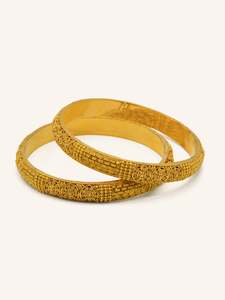 Women Gold Jewellery: 22ct Gold 2 Piece Bangle