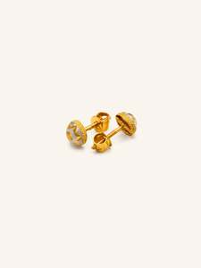 Women Gold Jewellery: 22ct Gold Two Tone Ball Stud Earrings
