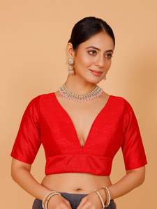 Ladies Silk Plain Blouse