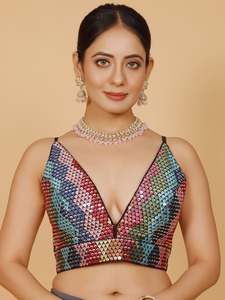 Saree Blouses: Ladies Georgette Sequin Work Blouse