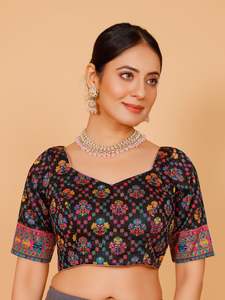 Saree Blouses: Ladies Silk Printed Blouse