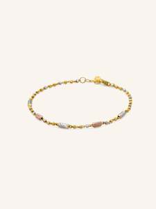 22ct Rose Gold Two Tone Ball Bracelet