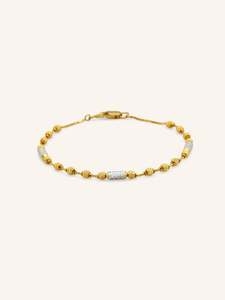 22ct Gold Two Tone Ball Bracelet