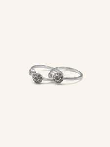 925 Sterling Silver CZ Pair Toe Ring