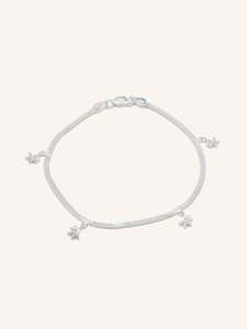 Silver Items: 925 Sterling Silver CZ 1 Piece Anklet 27 cm