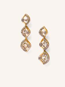 18ct Gold: 18ct Gold Diamond Hanging Earrings