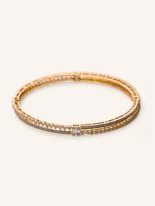 18ct Gold 1 Pc Diamond Bangle