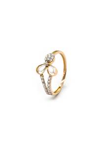 18ct Rose Gold CZ Ladies Ring