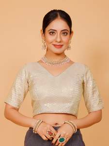 Saree Blouses: Net Sequin Work Blouse