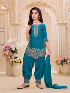 Girls Wear: Mahi Tissue Patiala Suit