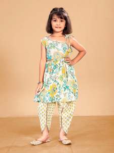 Girls Wear: Girl's Printed Patiyala Suit