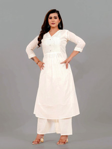Girls Churidar Suit: Aarya Cotton Flair Kurti & Palazzo Pant