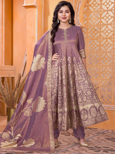 Girls Wear: Anaya Printed Silk Flair Suit