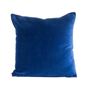 Home: Indigo Velvet and Linen Cushion
