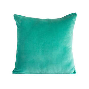Home: Aqua Velvet and Linen Cushion