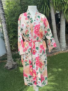 Sleepwear: Fleur Kimono Robe Sand