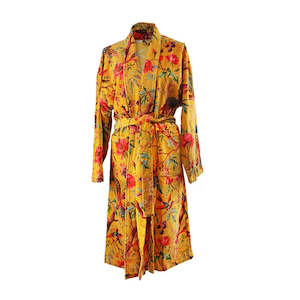 Paradise Gold Velvet Kimono Robe