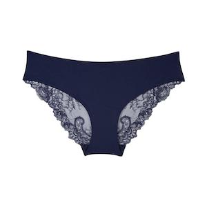 Knicker: Nightingale Lace Bum Bikini Brief - Navy
