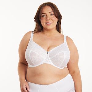 Oh Naturale Bras: Dahlia Lace Premium Support Bra - Snow White