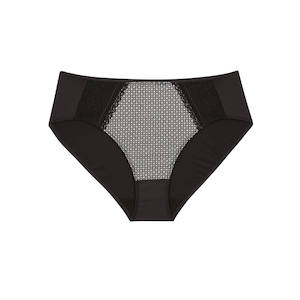Print Midi Brief - Black Pebble